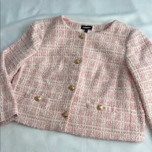 Express Blush and Ivory Tweed Blazer